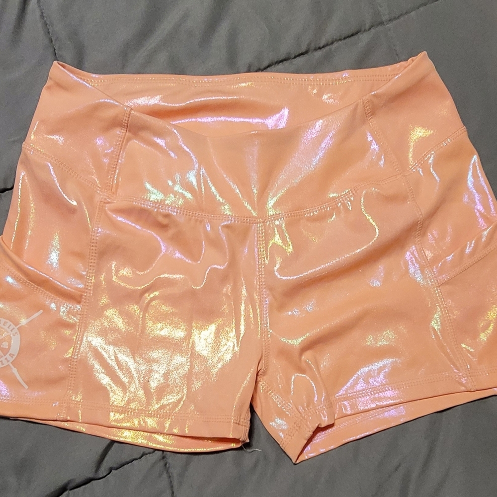 Barbells & Pizza short workout shorts, size Medium